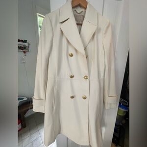 Banana Republic Cream Trench Coat with Gold Buttons